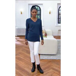 Belle By Kim Gravel Flexibelle Zip Back Ankle Pants Size 28W Cream A513068